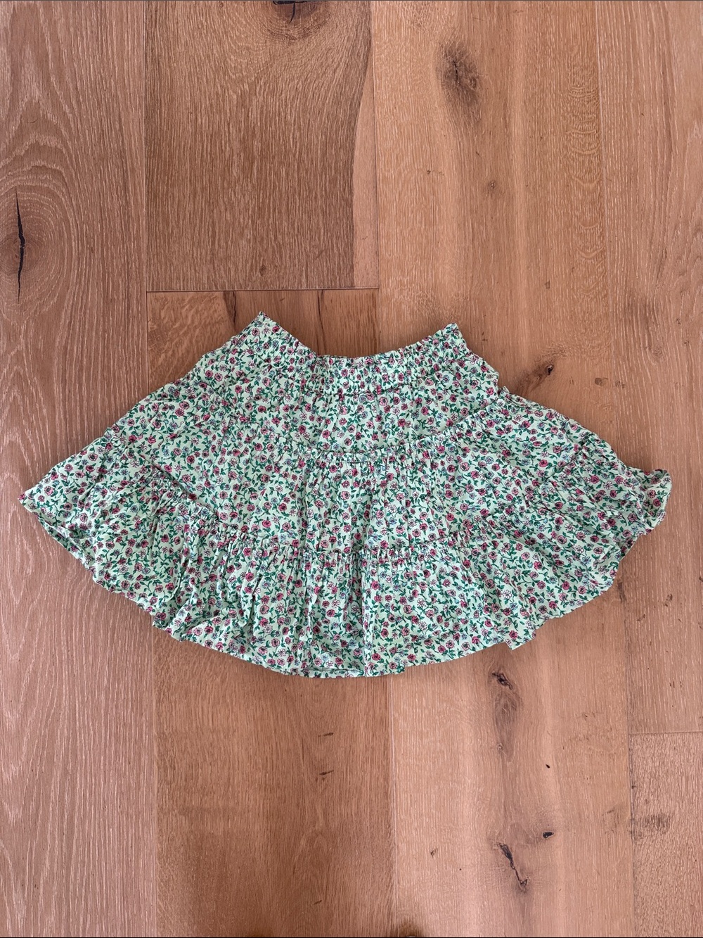 Crewcuts Mint Green Floral Smocked Circle Skirt